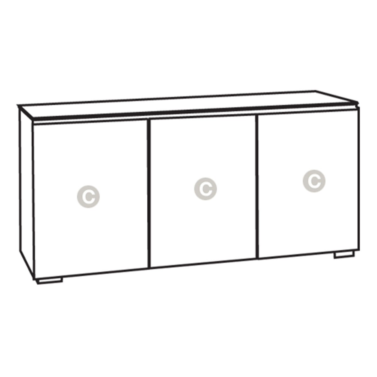 Salamander Chameleon Collection Milan 337 Triple AV Cabinet (Geometric White with Black Glass Top)