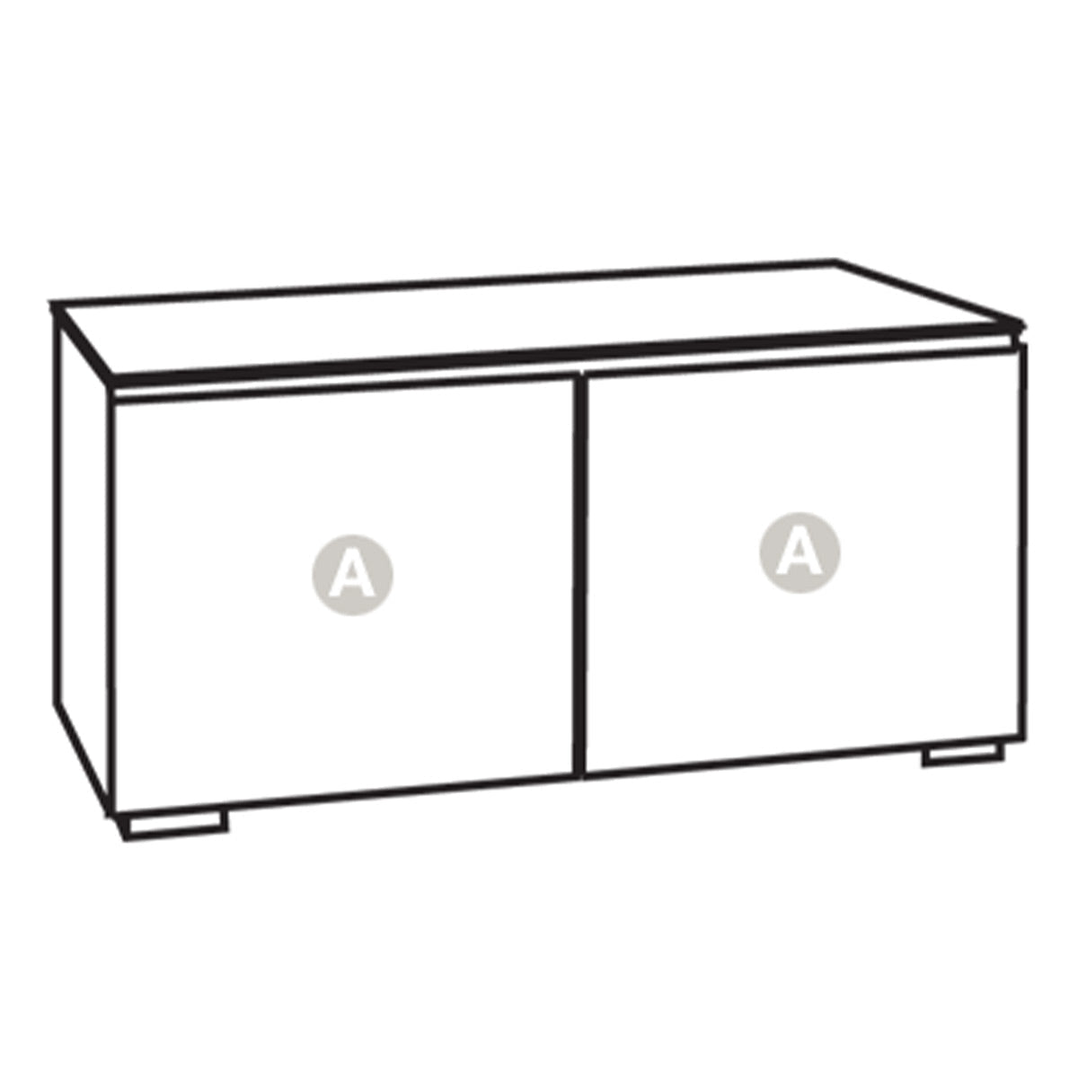 Salamander Chameleon Collection Barcelona 221 Twin AV Cabinet (Natural Walnut with Gloss White Doors)