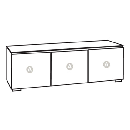 Salamander Chameleon Collection Barcelona 237 Triple AV Cabinet (Natural Walnut with Gloss White Doors)