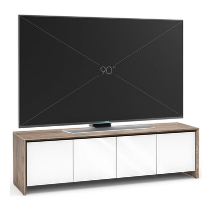 Salamander Chameleon Collection Barcelona 247 Quad AV Cabinet (Natural Walnut with Gloss White Doors)