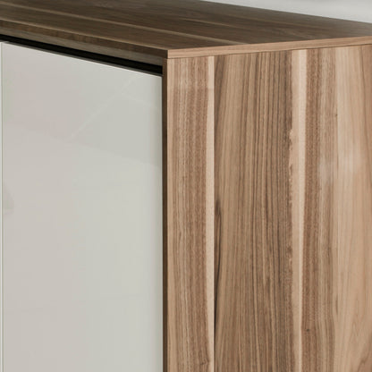 Salamander Chameleon Collection Barcelona 517 Single Rack Mount AV Cabinet (Natural Walnut with Gloss White Doors)