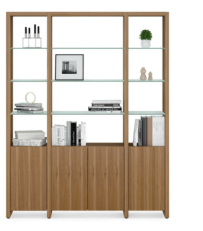 BDI Linea 3 Shelf 66" Wide Shelving System (Natural Walnut)