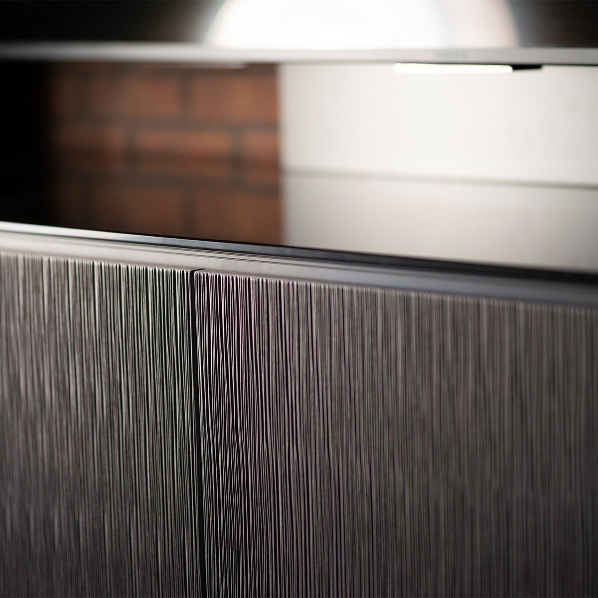 Salamander Chameleon Collection Seattle 617 Single AV Cabinet (Gray Oak with Black Glass)