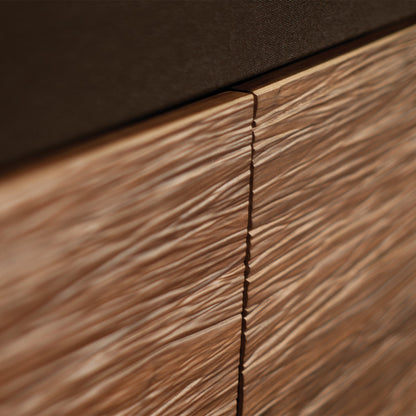 Salamander Chameleon Collection Denver 347 Quad AV Cabinet (Deep Textured Medium Walnut with Black Glass Top)