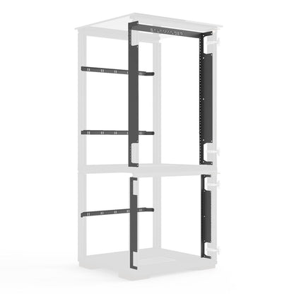 Salamander Chameleon Collection Denver 517 RM Single Pro Audio Rack (Deep Textured Medium Walnut with Black Glass Top)