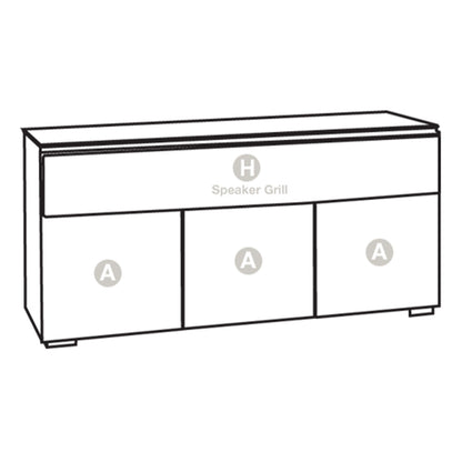 Salamander Chameleon Collection Miami 339 Speaker Integrated Cabinet (Gloss White with Black Glass Top)