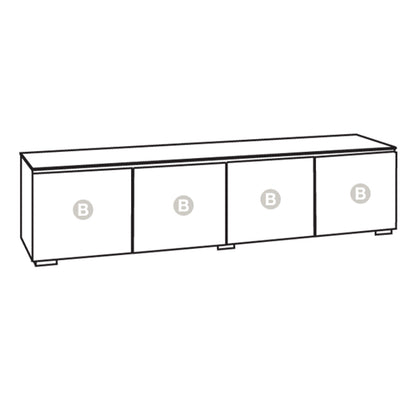 Salamander Chameleon Collection Miami 247 Quad AV Cabinet (High Gloss White with Black Glass Top)