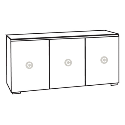 Salamander Chameleon Collection Miami 337 Triple AV Cabinet (High Gloss White with Black Glass Top)