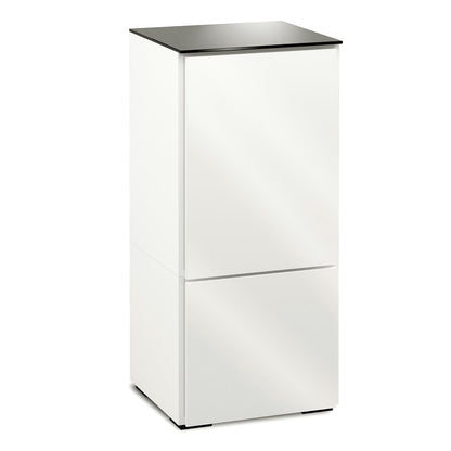 Salamander Chameleon Collection Miami 517 Single AV Cabinet (High Gloss White with Black Glass Top)