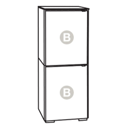 Salamander Chameleon Collection Miami 617 Single AV Cabinet (High Gloss White with Black Glass Top)