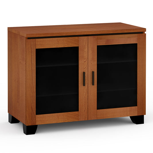Salamander Chameleon Collection Elba 323 RM Twin Pro Audio Rack (Wide Framed American Cherry Doors with Smoked Glass Inserts)