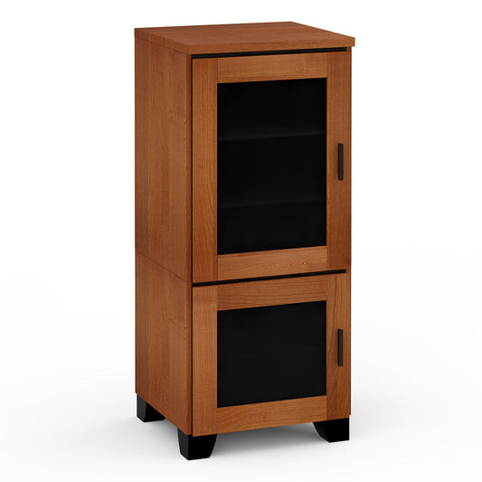 Salamander Chameleon Collection Elba 517 RM Single Pro Audio Rack (Wide Framed American Cherry Doors with Smoked Glass Inserts)