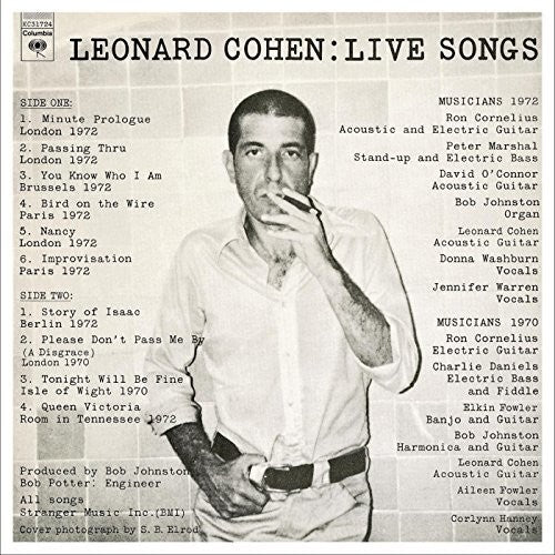 Leonard Cohen: Leonard Cohen: Live Songs [ Record ]
