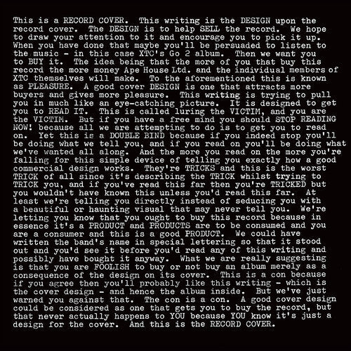 XTC: GO2 - 200gm Vinyl [ Record ]